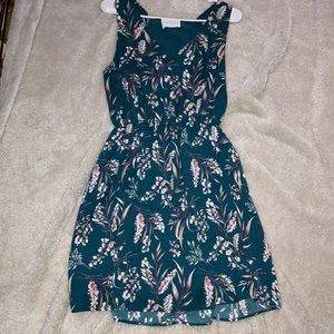 French Grey flower sleeveless dress